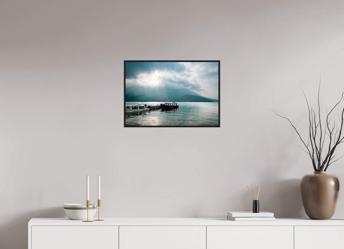 23.3 x 16″, Framed Acrylic Photo Print Lake Atitlán