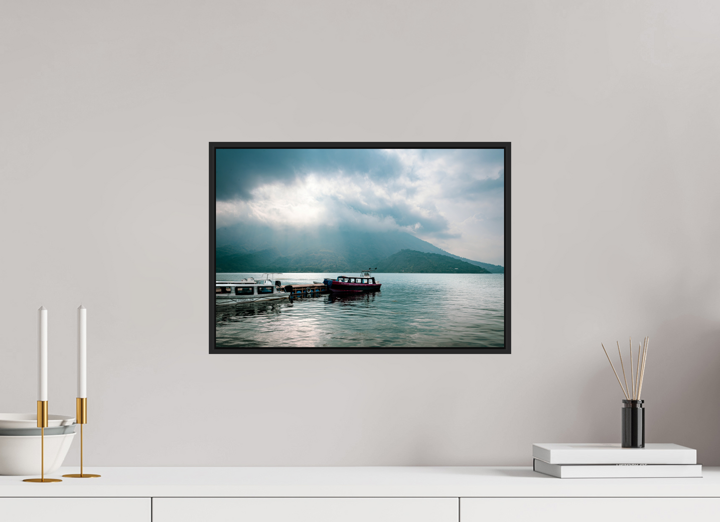 17.4 x 12″, Framed Acrylic Photo Print Lake Atitlán