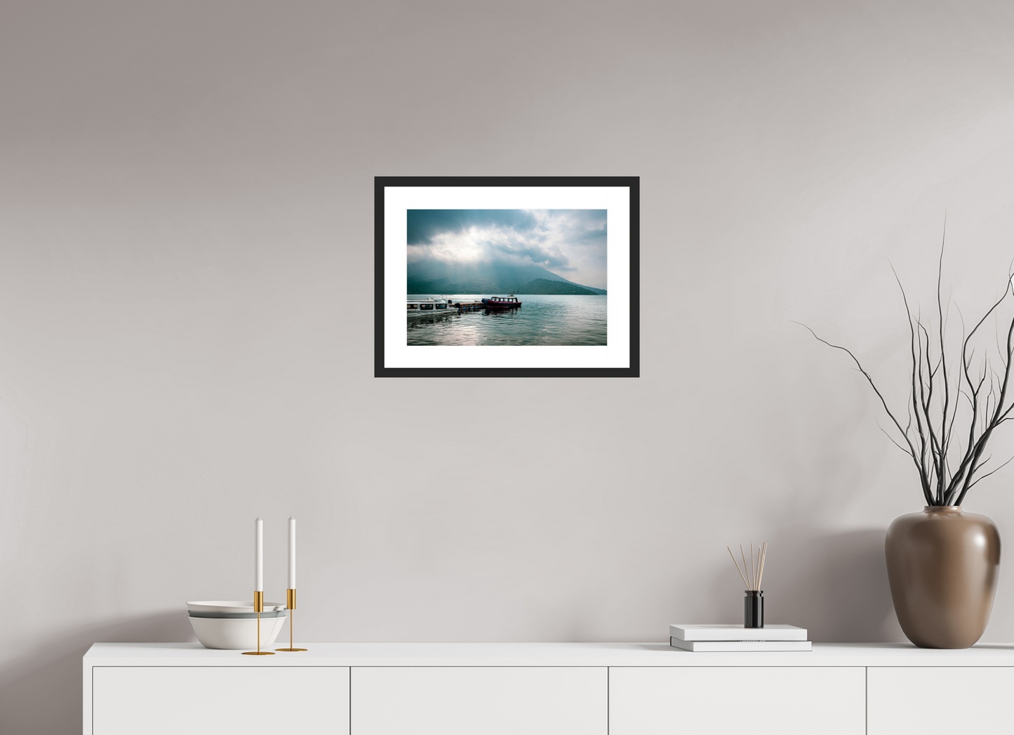 17.4 x 12″, Framed Fine Art Print Lake Atitlán