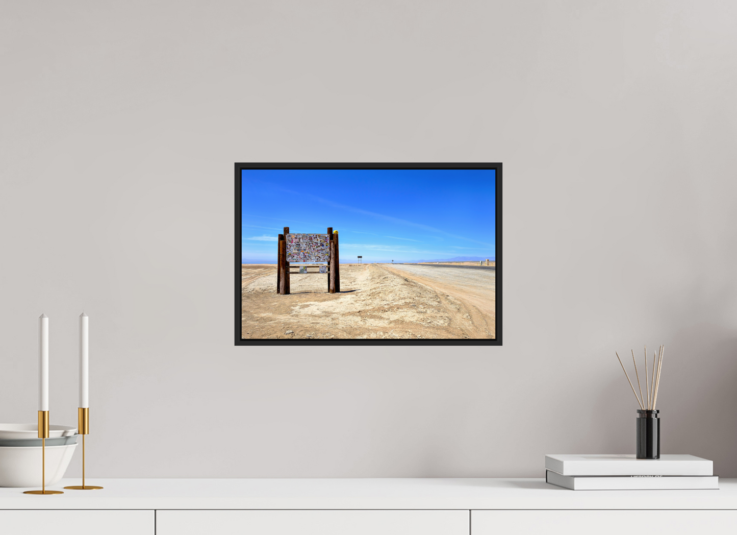 15 x 10″, Framed Acrylic Photo Print Highway Sign