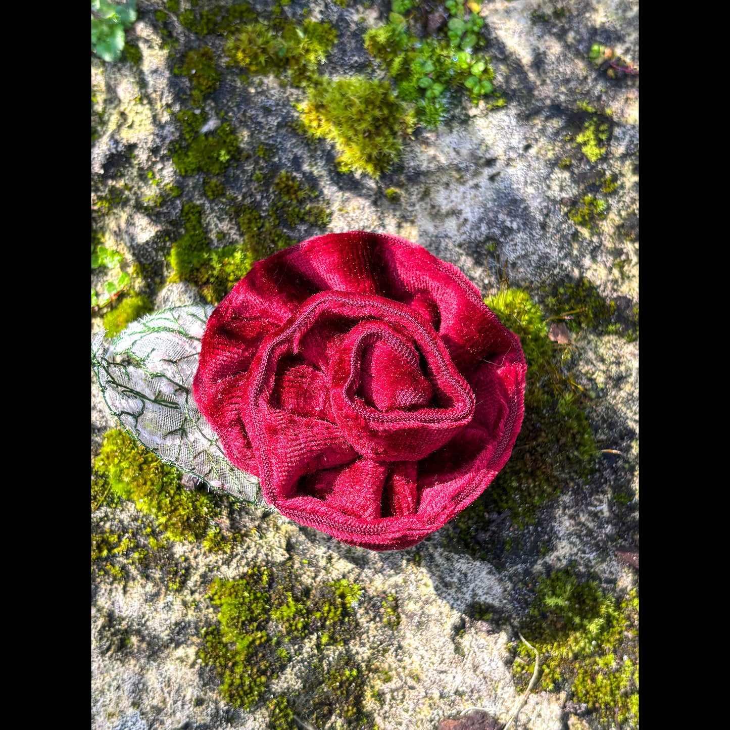 Handmade Victorian Silk Velvet Rose Pin