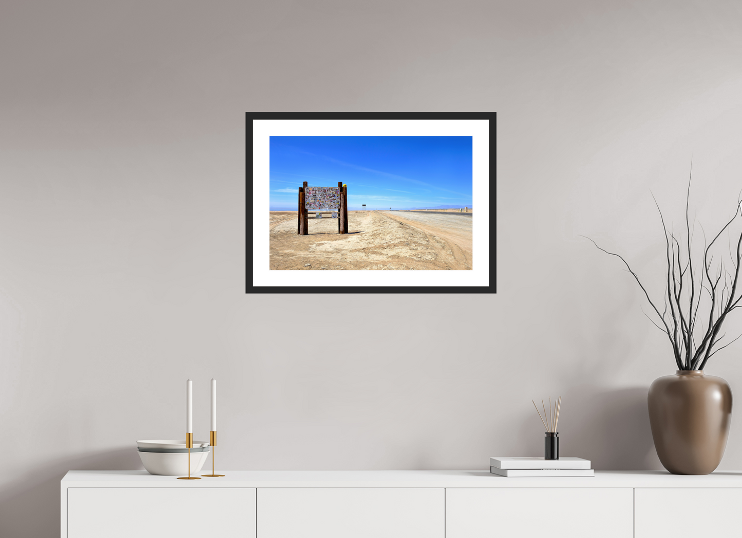 24 x 16″, Framed Fine Art Print Highway Sign