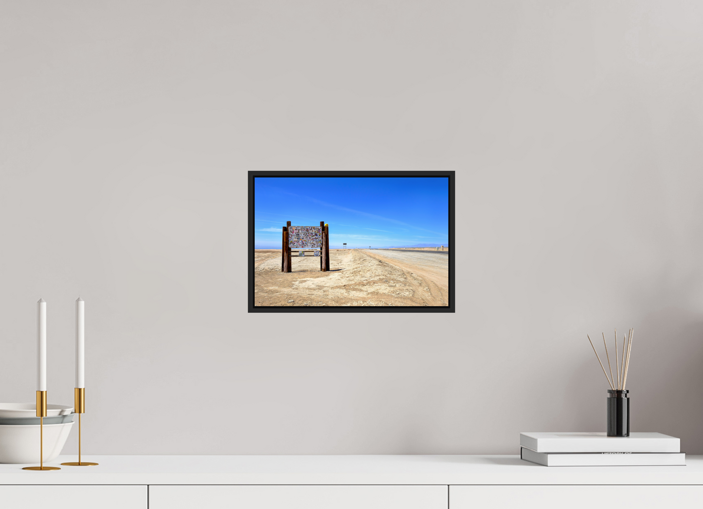 12 x 8″, Framed Acrylic Photo Print Highway Sign