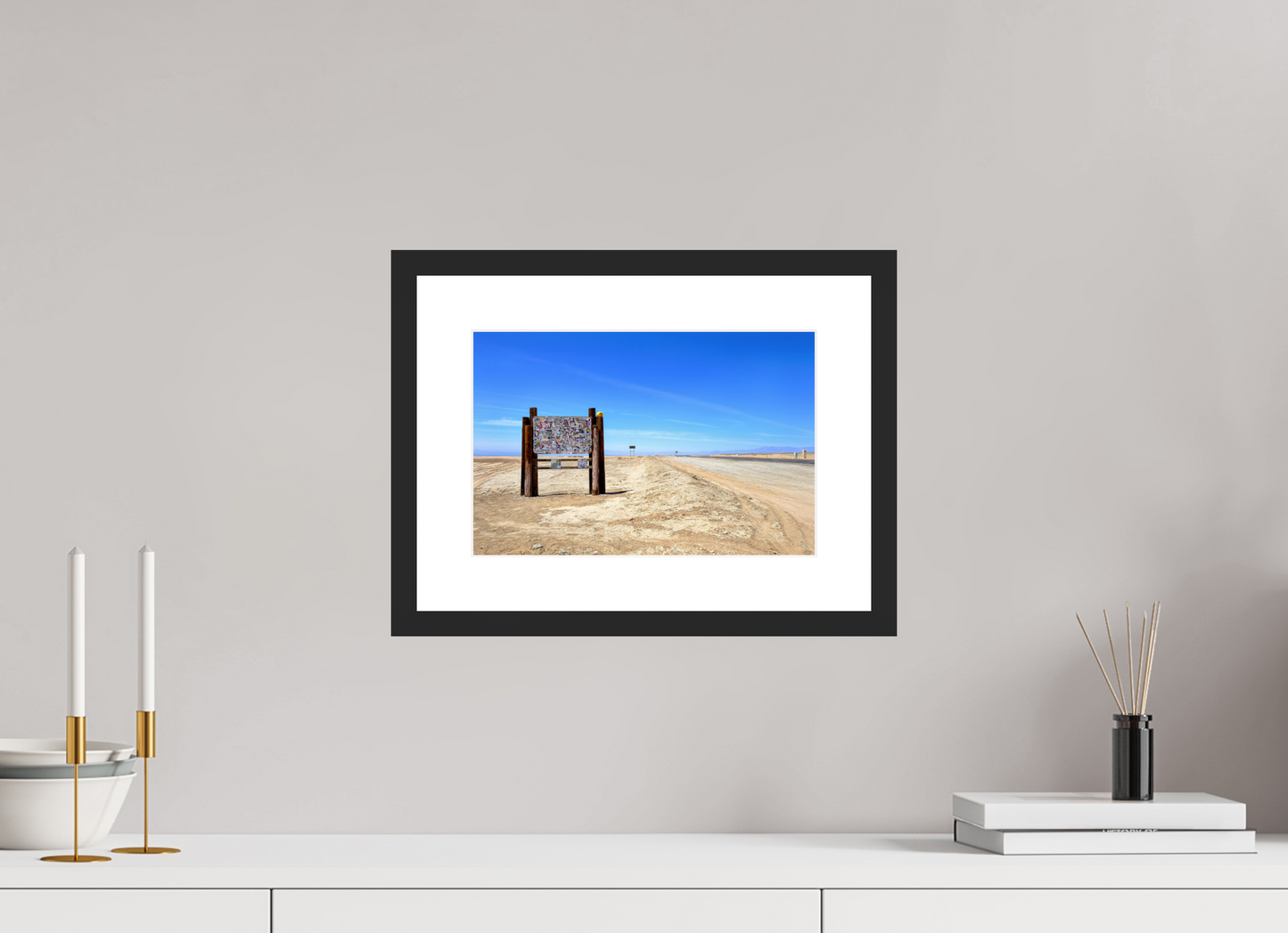 12 x 8″, Framed Fine Art Print Highway Sign